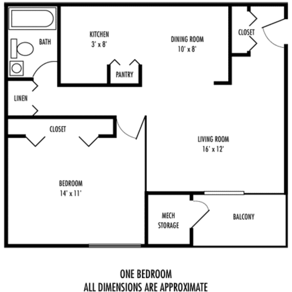 1 Bed 1 Bath (A)