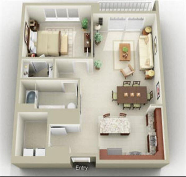 1 Bed 1 Bath