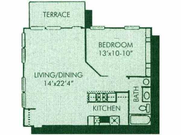 1 Bed 1 Bath (1A)