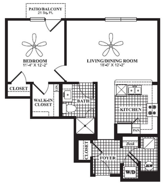 1 Bed 1 Bath (A2)