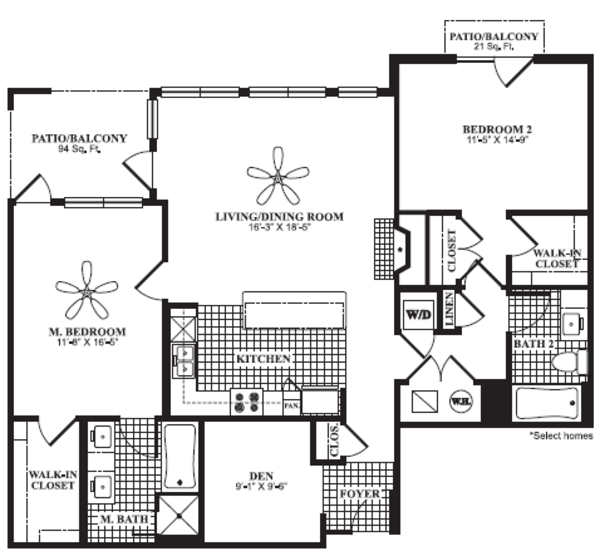 2 Bed 2 Bath (B4)
