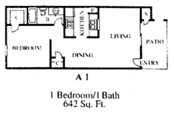 1 Bed 1 Bath