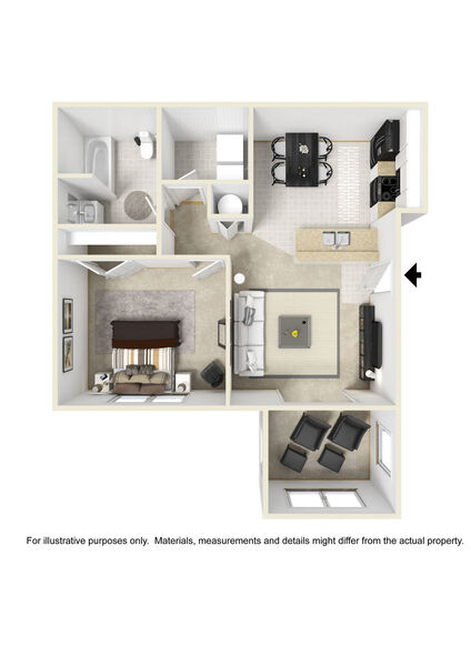 One Bdrm/one Bath - 771