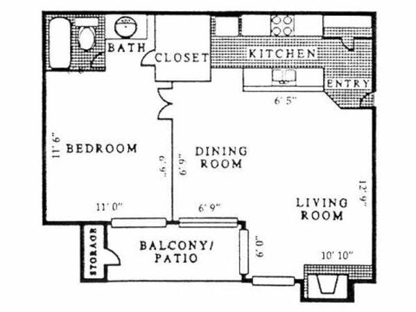 1 Bed 1 Bath (1A)
