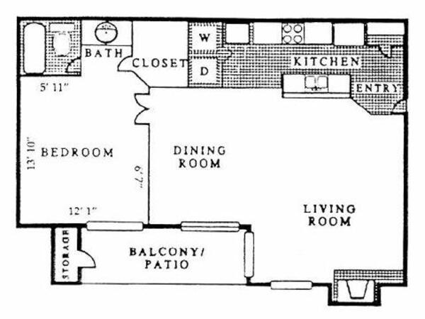 1 Bed 1 Bath (1B)