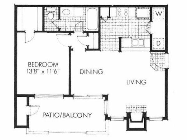 1 Bed 1 Bath (1F)