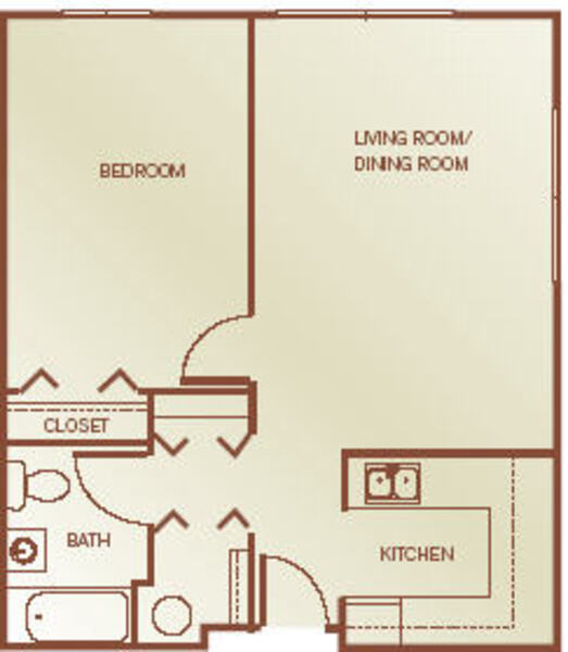 1 Bed 1 Bath (1BC)