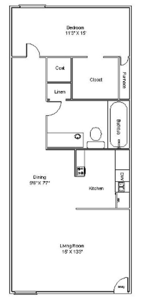 1 Bed 1 Bath