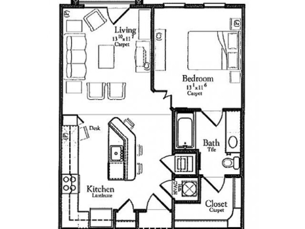 1 Bed 1 Bath (A3)