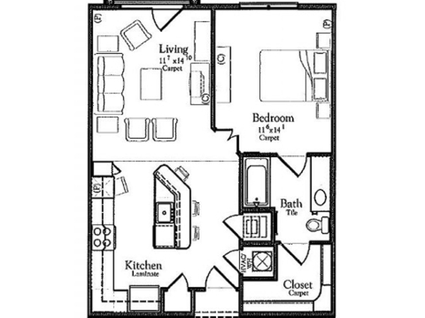 1 Bed 1 Bath (A3a)