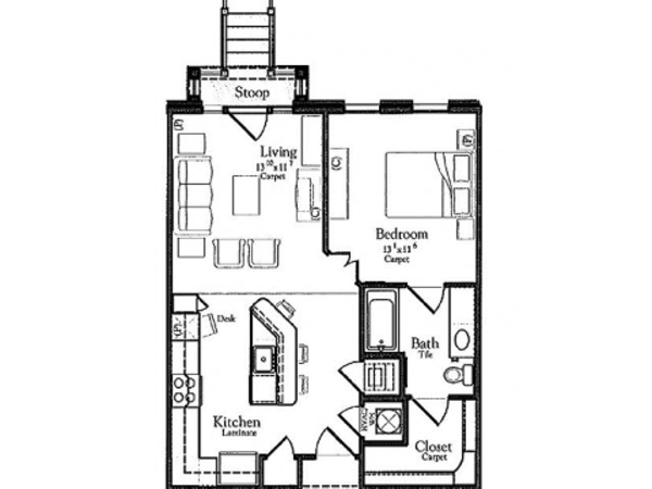1 Bed 1 Bath (A3b)