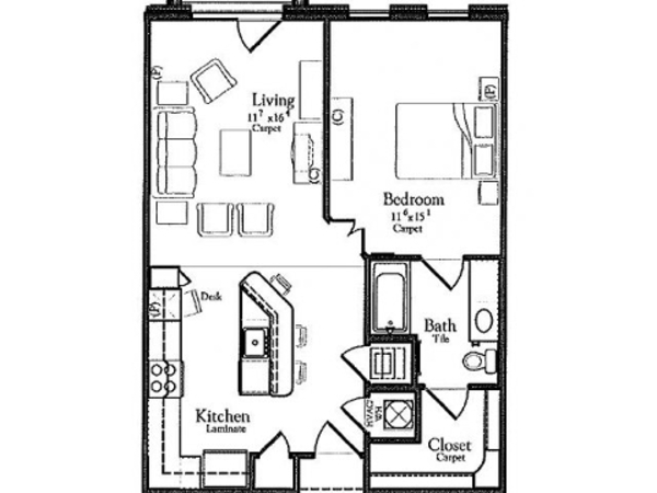 1 Bed 1 Bath (A3d)