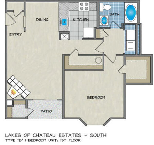 1 BR./1 BA.
