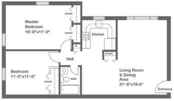 2 Bedroom 1 bath