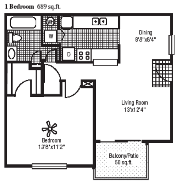 1 Bed 1 Bath