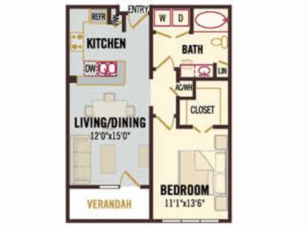 1 Bed 1 Bath
