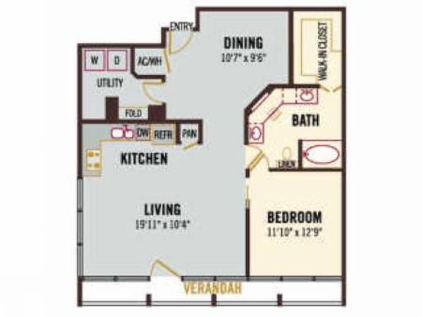 1 Bed 1 Bath