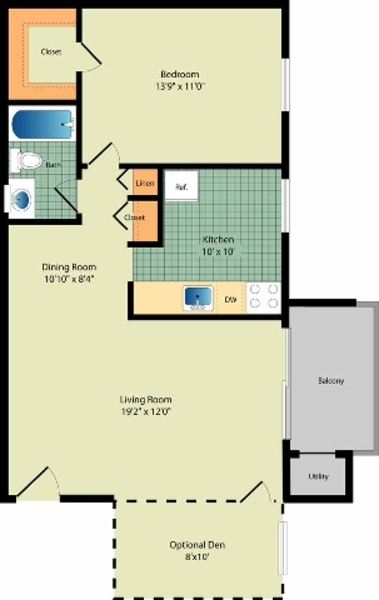 1 Bed 1 Bath