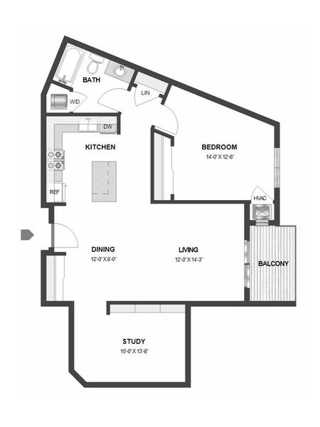 One Bedroom One Bath W/ Den