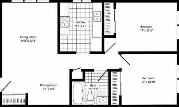 2 Bed 1 Bath