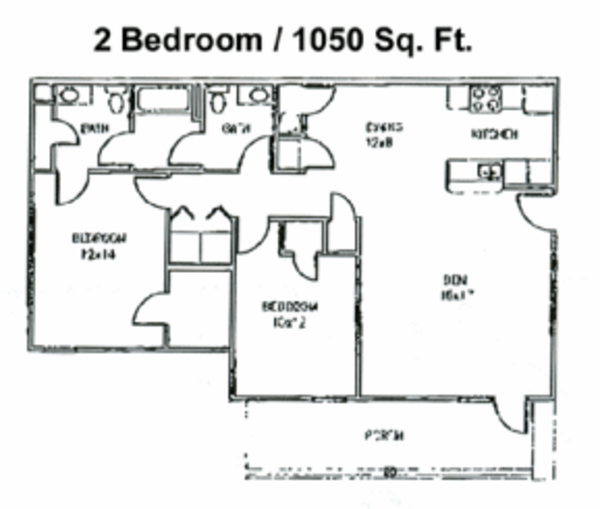 2 Bed 1.5 Bath