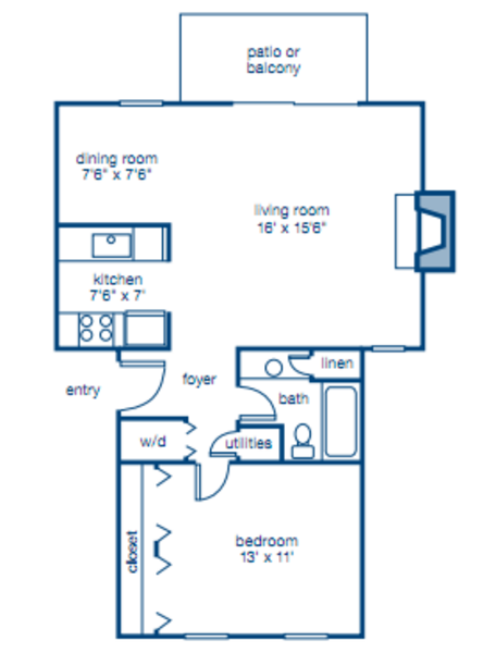 1 Bed 1 Bath