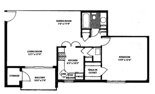 1 bed/1 bath