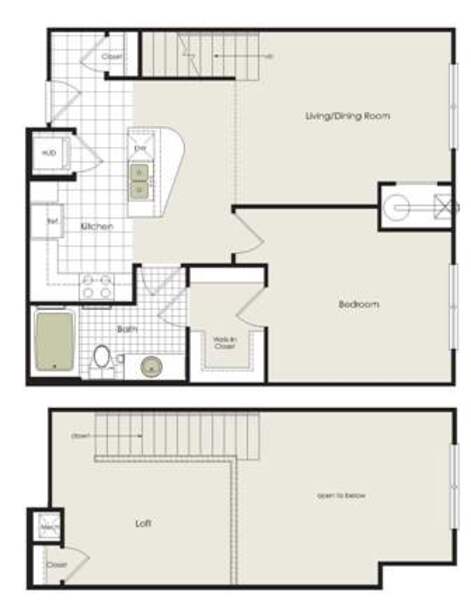1 Bed 1 Bath Loft