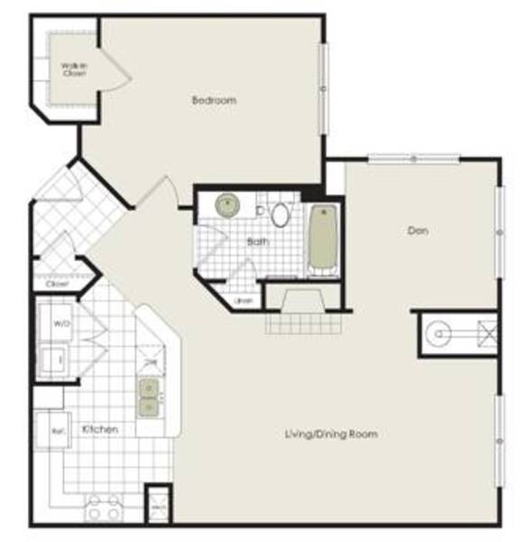 1 Bed 1 Bath Den