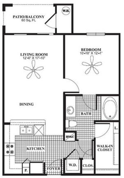 1 Bed 1 Bath (A1)