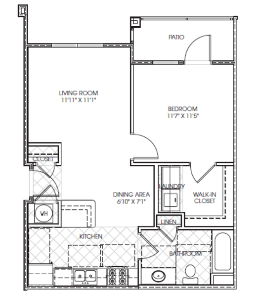 1 Bed 1 Bath (A1)
