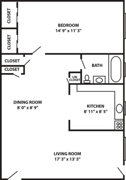 1 Bed 1 Bath