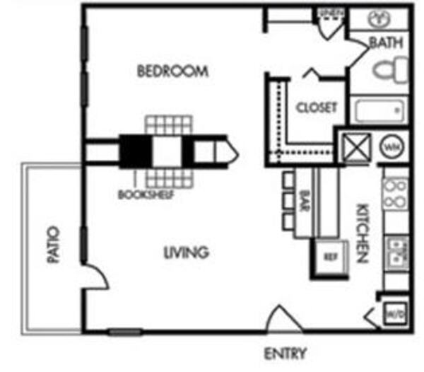 1 Bed 1 Bath (A1)