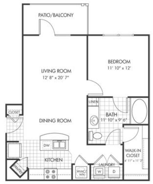 1 Bed 1 Bath (A1)