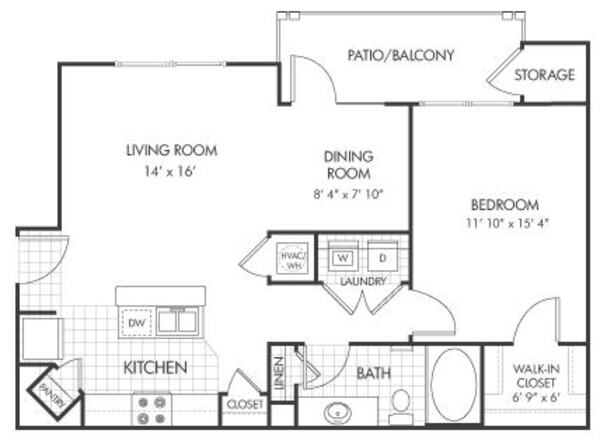 1 Bed 1 Bath (A2)