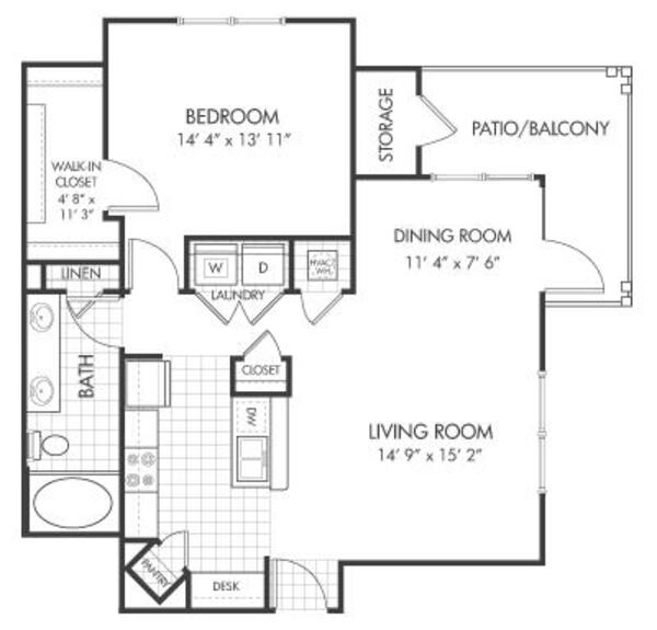 1 Bed 1 Bath (A3)
