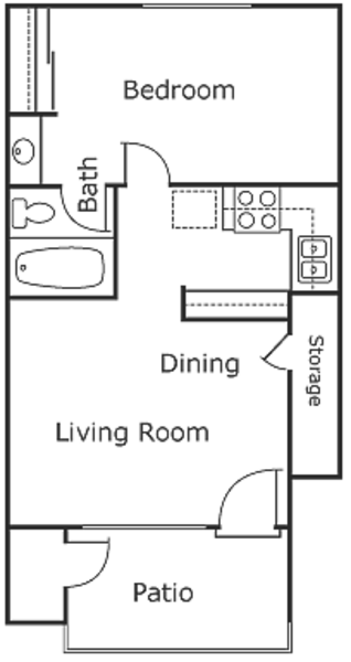 1 Bed 1 Bath (A)