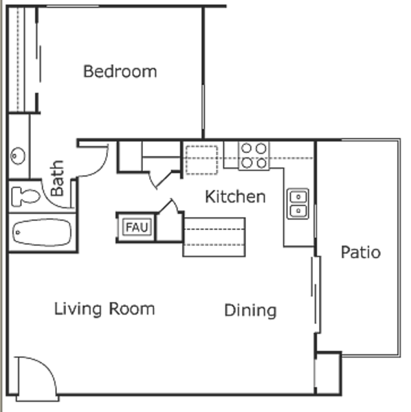 1 Bed 1 Bath (B)