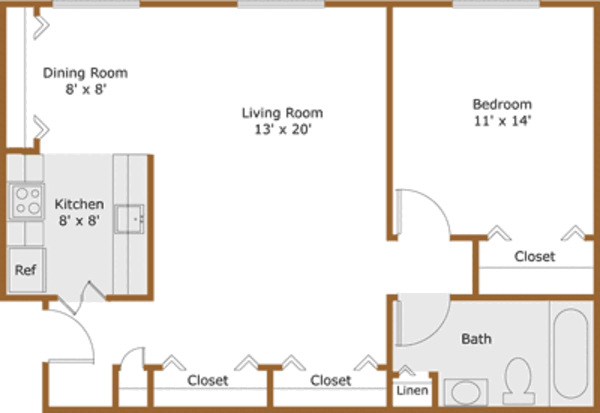 One Bedroom / One Bath with Patio or Bal