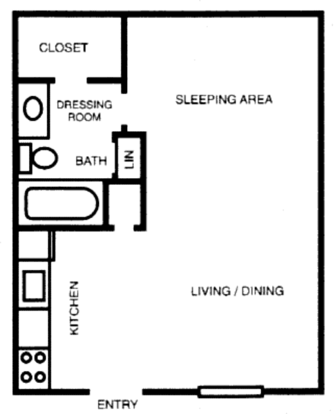 1 Bed 1 Bath (A1)