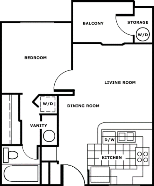 1 Bed 1 Bath (A)