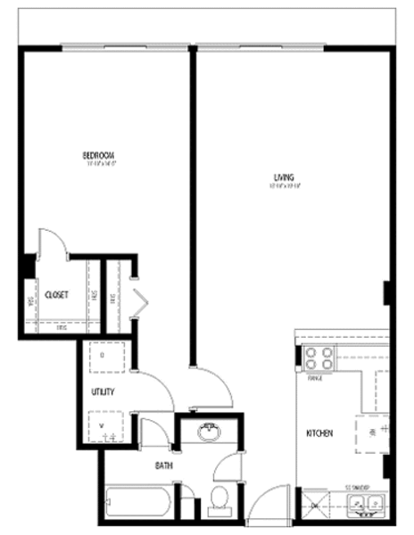 1 Bed 1 Bath (A1)