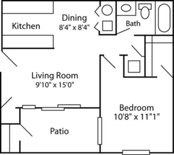 1 Bed 1 Bath