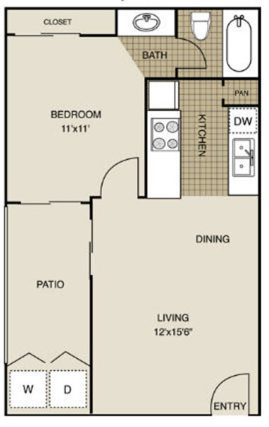 1 Bed 1 Bath