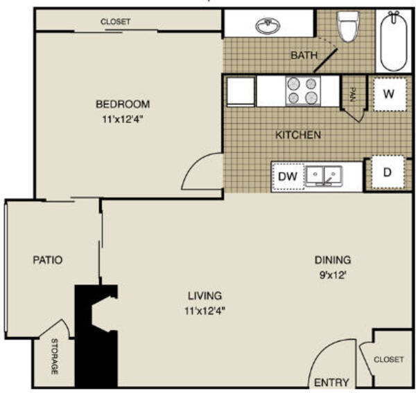 1 Bed 1 Bath