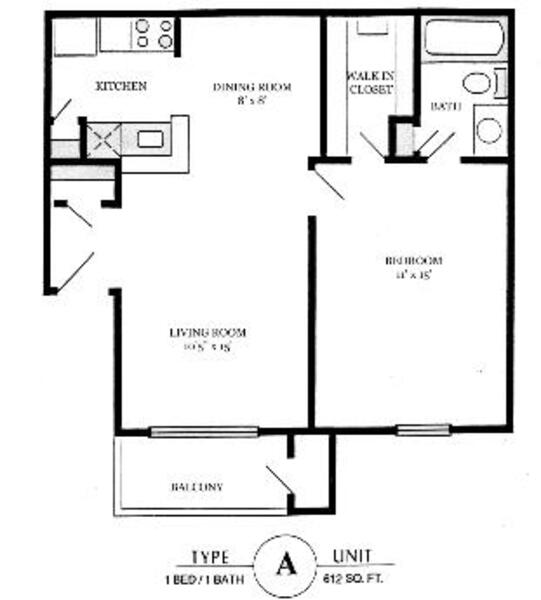1 Bed 1 Bath (A)