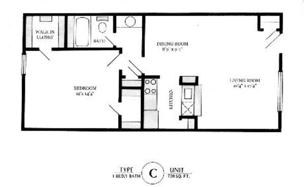 1 Bed 1 Bath (C)