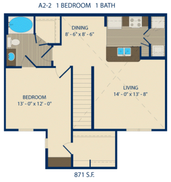 1 Bed 1 Bath (A2-2)