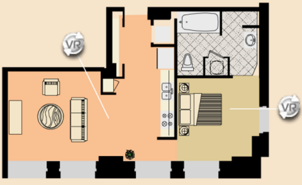 1 Bed 1 Bath (B2)