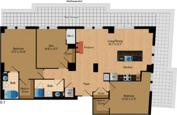 2 Bedroom/Den Penthouse D15